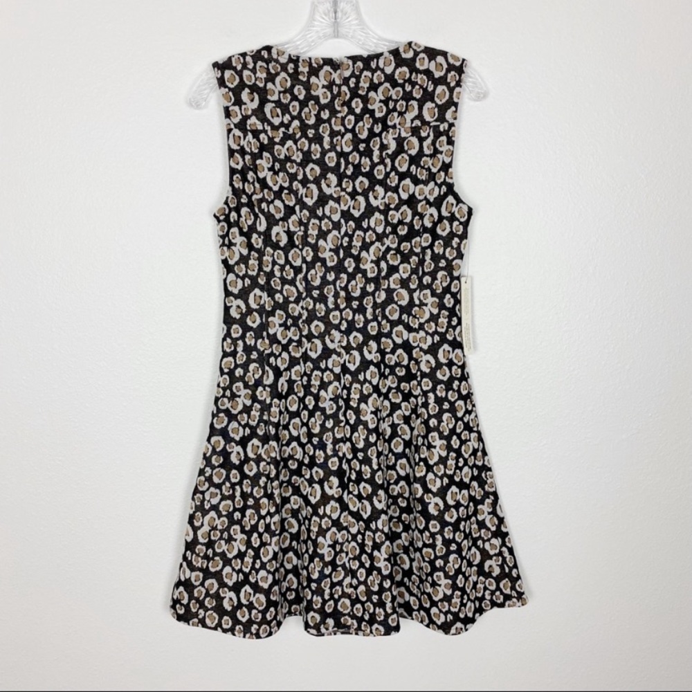 NWT Anthropologie Current Air Leopard Metallic Shimmer Fit & Flare Dress Small - Picture 7 of 10
